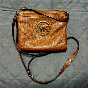 Tan, Leather, Michael Kors Cross Body
